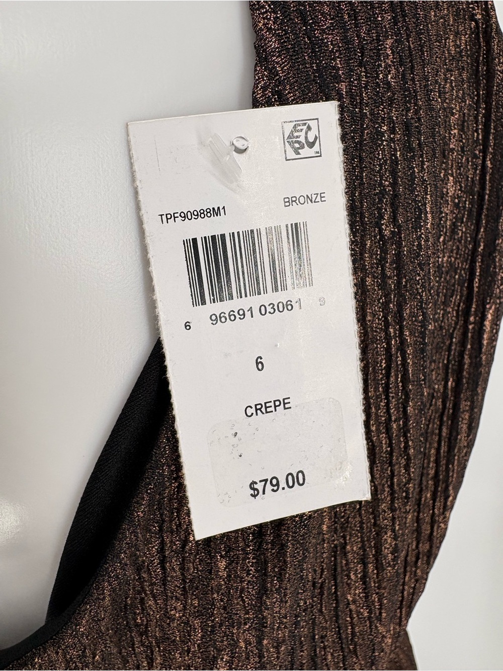 new connected apparel  Midi Dress Bronce crepe size 6 - Picture 5 of 5